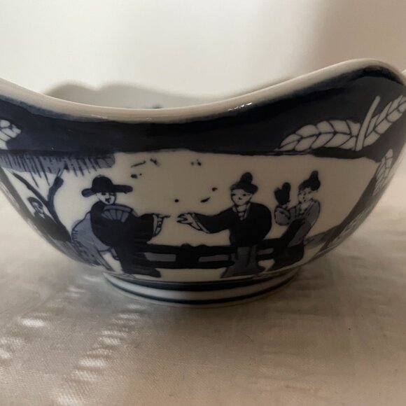 Vintage Chinese porcelain bowl square blue and white - Picture 10 of 13